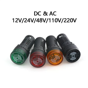 LED Flash Alarm Indicator Signal Lamp DC & AC 12V/24V/48V/110V/220V Buzzer Beep - Picture 1 of 7