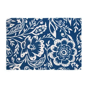 Mackenzie Childs Villa Garden 2'x3' Indoor Outdoor Rug Blue 353-91013 - Picture 1 of 4