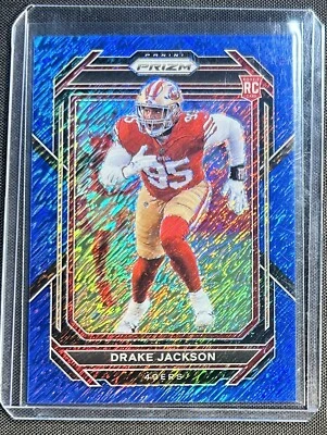 2022 Prizm Drake Jackson #396 Rookie RC Blue Shimmer Prizm 3/25 49ers SSP (A) - Image 1 of 2