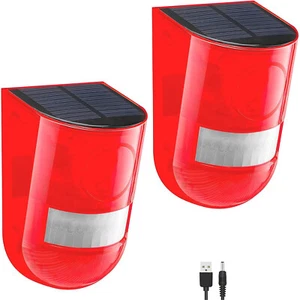 2PCS Solar Security Light Alarm Waterproof PIR Motion Sensor for Home Outdoor - Picture 1 of 6