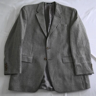 Vtg Chaps Ralph Lauren 44L Herringbone Tweed Wool Alpaca Blazer Sport Jacket - Image 1 of 4