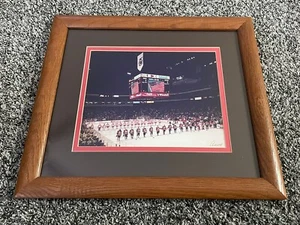 CHICAGO BLACKHAWKS & RED WINGS Stand 4 ANTHEM 75th Opening Day Framed 10/31/91 - Picture 1 of 4