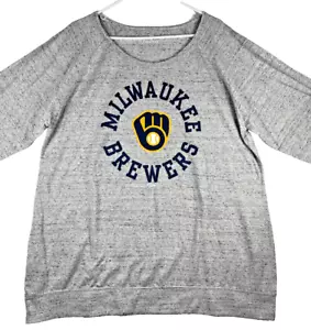 Talla 1X - Camisa gris manga larga Fanatics Milwaukee Brewers para mujer - Imagen 1 de 6