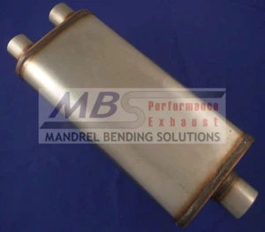 muffler FULL BOAR Max Flow SS 3" IN/ Dual 2.5" OUT MF2588 - Picture 1 of 4