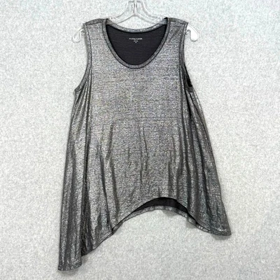 Túnica metálica asimétrica 100 % lino original Eileen Fisher talla S pequeña fiesta  Foto 1 de 4