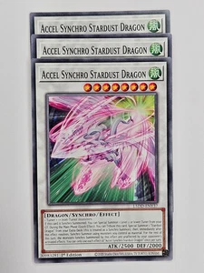 Yu Gi Oh - 3x L5DD-ENY37 Accel Synchro Stardust Dragon - Common - Picture 1 of 5