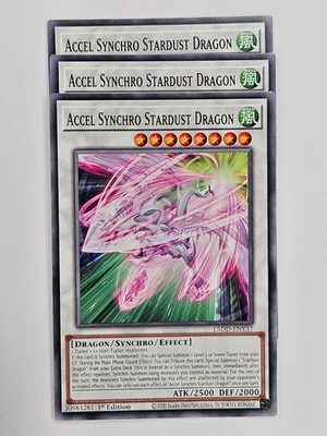 Yu Gi Oh - 3x L5DD-ENY37 Accel Synchro Stardust Dragon - Common - Image 1 of 4