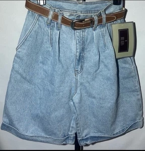 Vintage Bill Blass Jeans Shorts High Waist mit Gürtel Gr. 10 - Bild 1 von 4