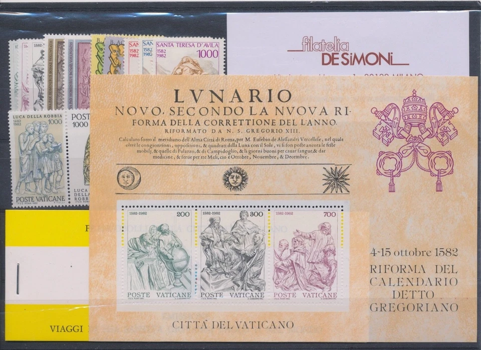 1982 Vatican, Complete Vintage, 13 Values + 1 Sheetlet + 1 Booklet - MNH ** - Image 1 of 1