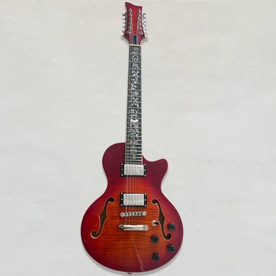 LP 12 String Electric Guitar Kit Flame Maple TopMahogany Body - Image 1 of 4