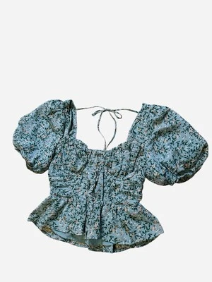 Top ASTR the Label Clairemont Floral Con Aros Calado en Azul Melocotón XS Foto 1 de 4