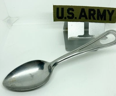 Vintage U. S. Army Mess Kit Soup Spoon stainless Flatware Utensil - Image 1 of 4