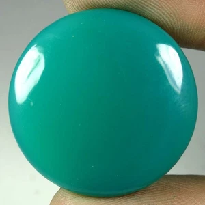 100% Natural Green Onyx Agate Round Cabochon Gemstone 52.20Cts 31x 31x 06mm - Picture 1 of 3