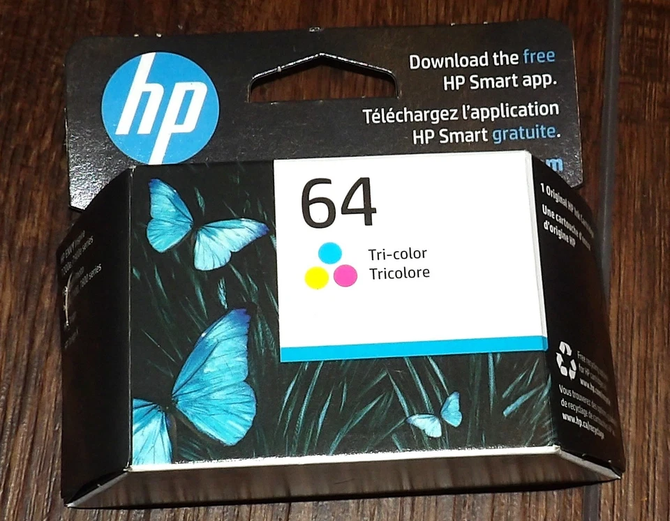 HP 64 Tri-Color Original Ink Cartridge N9J89AN Exp Oct 2023