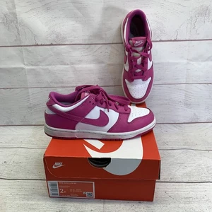 Nike Dunk Low Pink Active Fuchsia 2023 Kids Size 2Y Shoes Sneakers FJ0705-100 - Picture 1 of 9