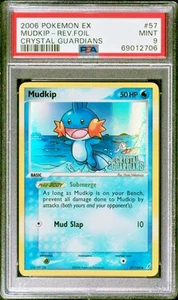 Pokemon Card Mudkip Reverse Foil 057/100 EX Crystal Guardians ENG Stamped PSA 9 - Foto 1 di 2