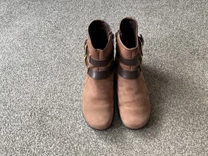 Hotter Ankle Boots “uptown” In Tan Nubuck & Leather Size 5 EXF Wide Fitting - Picture 1 of 10