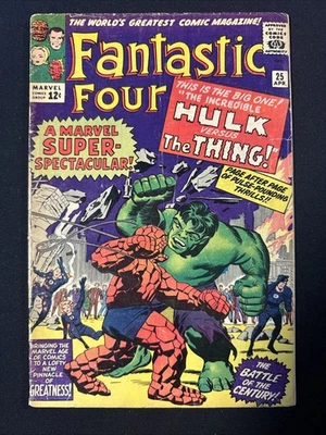 FANTASTIC FOUR #25 VG- 3.5 (1964 Marvel) 1st Hulk vs Thing Glossy - Image 1 of 4