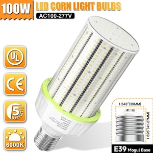 100W LED Corn Cob Light Replace 400W MH/HPS Blubs Warehouse Workshop Light 6000K - Picture 1 of 14
