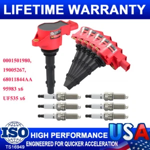 6 Ignition Coil & Platinum Spark Plug for Mercedes Benz W203 C280 C300 C350 E350 - Picture 1 of 12
