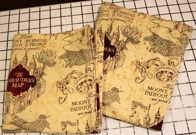 Juego de fundas de almohada de algodón Merodeadores Mapa Harry Potter/2 hechas a mano suaves y elásticas Foto 1 de 4