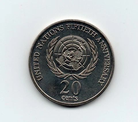 AUSTRALIAN: 1995 20 CENT UNITED NATIONS FIFTIETH ANNIVERSARY UNC COIN Cover