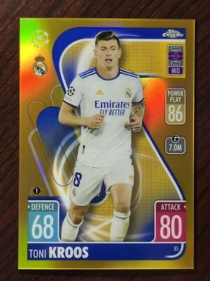 2021-22 Topps Chrome Match Attax UEFA Toni Kroos Gold Refractor #/50 Real Madrid - Image 1 of 2
