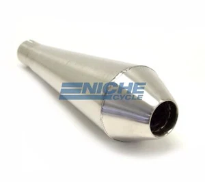 12" Stainless Steel Performance Motorcycle Muffler Reverse Cone 1.5" - Picture 1 of 3