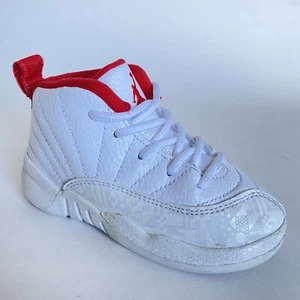 Nike Air Jordan 12 Retro Fiba Toddler Sneaker Shoes White Size US 7C 850000-107 - Picture 1 of 11