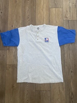 Camiseta Jersey Vintage Fox MLB Béisbol Talla XL Azul y Blanco Foto 1 de 4