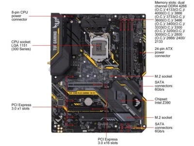 Asus TUF Z390-PLUS GAMING WIFI Motherboard LGA1151 Intel Z390 DDR4 ATX Tested - Image 1 of 4