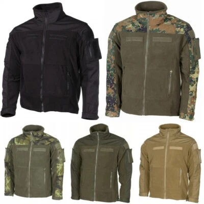 Fleece Jacke Combat Army Bundeswehr Outdoorjacke schwarz oliv coyote tan Klett - Bild 1 von 4