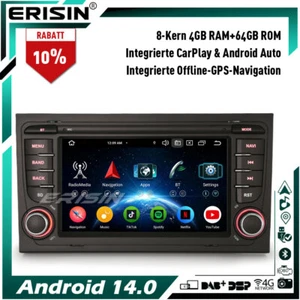 8-Kern 64GB DAB+ Android 14.0 Autoradio GPS für Audi A4 S4 RS4 Seat Exeo CarPlay - Bild 1 von 24