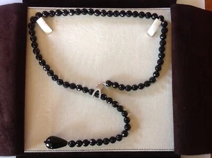 Collana onice con chiusura regolabile a clip in argento e zirconi - Foto 1 di 3