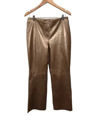Pantalones Express de cuero bootcut vintage para mujer 7/8 tiro medio bronce suave Foto 1 de 4