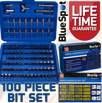 BLUESPOT Screwdriver Bit Set Hex Torx Spline Pozi Phillips Security Bits 100PCS - Image 1 of 4
