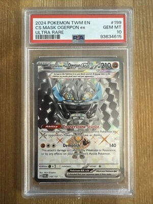 Cornerstone Mask Ogerpon ex 199/167 Twilight Masquerade Rare Pokemon PSA 10 - Image 1 of 2