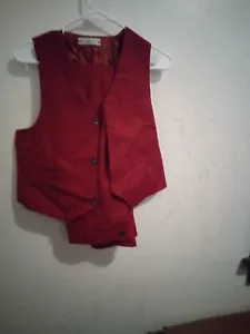 Yuanlu Young Men Red 2-Piece Suit Vest/Dress Pants Sz 14YO 814ARE - Picture 1 of 5