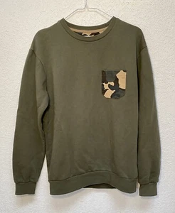 Zara Sweatshirt Camo Pocket Olive - Military Green Pullover Camouflage Men’s M - Picture 1 of 8