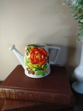 Vintage Handmade Ceramic Watering Can Creamer Holder
