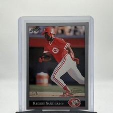 Reggie Sanders 1992 Leaf 2014 Leaf Memories Buyback Gold #/5 Reds #384