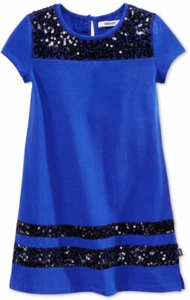 Dkny Little Girls' Sequinned Touchdown Dress, Cobalt, Size 4 - Picture 1 of 1