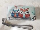 Women's Owl Wristlet Wallet Card Holder Fashion Accessories Birds Colorful 