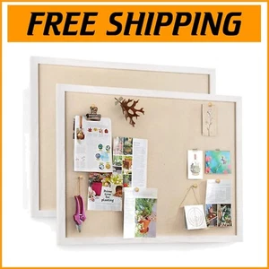 Vintage White 2-Pack Large 23x18 Inch Bulletin Boards for Stylish Organization - Picture 1 of 11