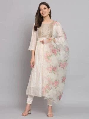 Conjunto de calça Kurta designer indiano Bollywood vestido feminino vestido de festa étnico Kurti - Imagem 1 de 4