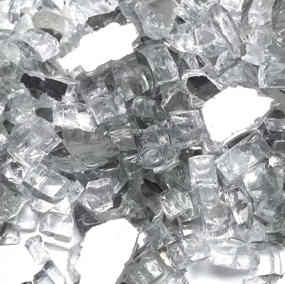 Clear Reflective 1/2" Premium Silver Reflective Fire Glass Fireplace & Fire Pit - Image 1 of 4