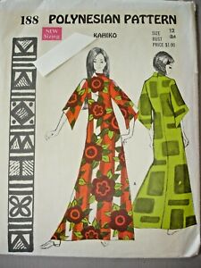 1970's Polynesian Pattern 188 ~ Women's KAHIKO Dress ~ Size 12, Bust 34 ~ UNCUT 