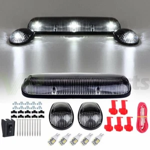 3X Clear Cover Cab Roof Top Marker Lights+5X 10-3528 White LED For Chevrolet - Picture 1 of 9