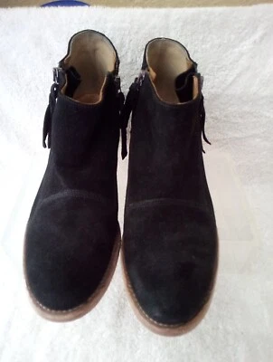 Lindos Botines Alberto Fermani Capricia Gamuza Negra, Cremallera Tacón Bloque Talla 37 Foto 1 de 4