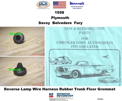 Arnés de lámpara de reversa Plymouth Belvedere Fury 1958 maletero ojal de piso 1842997 EE. UU. Foto 1 de 2